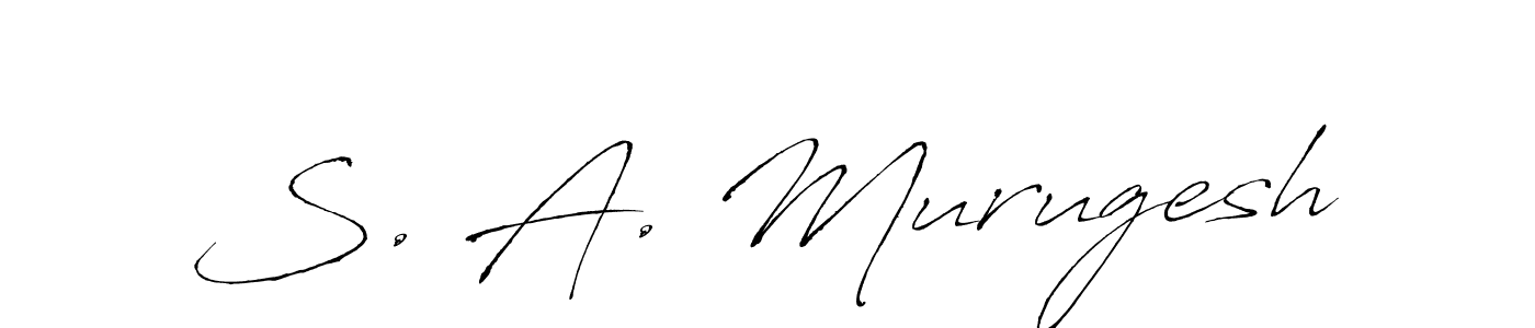 The best way (Antro_Vectra) to make a short signature is to pick only two or three words in your name. The name S. A. Murugesh include a total of six letters. For converting this name. S. A. Murugesh signature style 6 images and pictures png