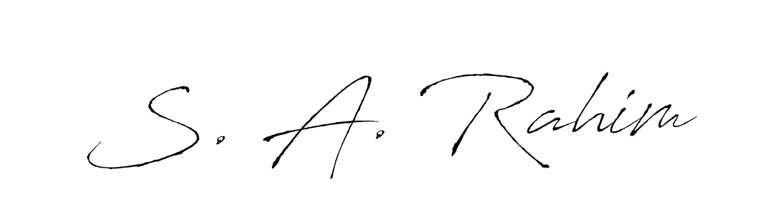 How to make S. A. Rahim name signature. Use Antro_Vectra style for creating short signs online. This is the latest handwritten sign. S. A. Rahim signature style 6 images and pictures png