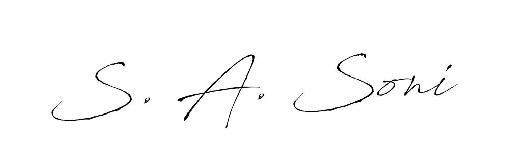 Use a signature maker to create a handwritten signature online. With this signature software, you can design (Antro_Vectra) your own signature for name S. A. Soni. S. A. Soni signature style 6 images and pictures png