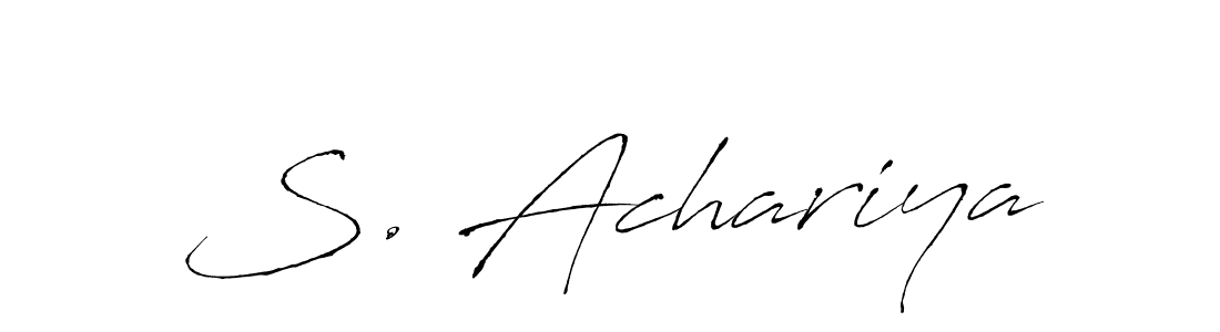 This is the best signature style for the S. Achariya name. Also you like these signature font (Antro_Vectra). Mix name signature. S. Achariya signature style 6 images and pictures png