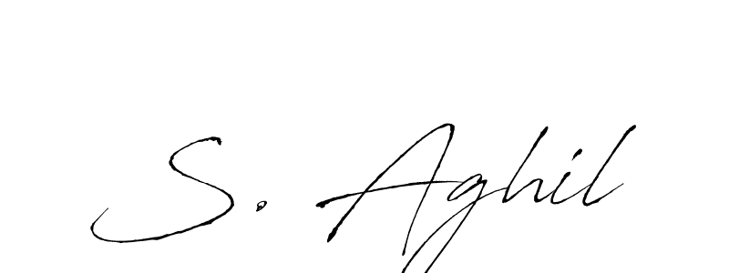 The best way (Antro_Vectra) to make a short signature is to pick only two or three words in your name. The name S. Aghil include a total of six letters. For converting this name. S. Aghil signature style 6 images and pictures png