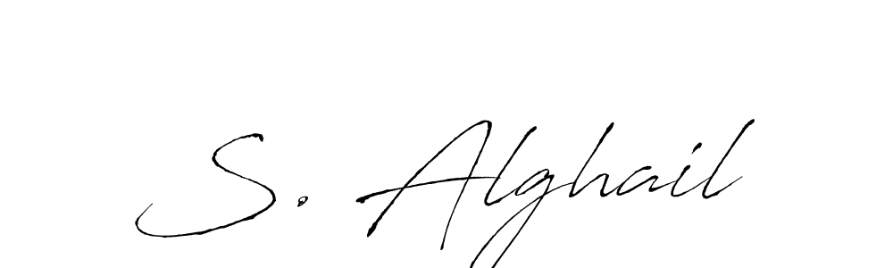 Use a signature maker to create a handwritten signature online. With this signature software, you can design (Antro_Vectra) your own signature for name S. Alghail. S. Alghail signature style 6 images and pictures png