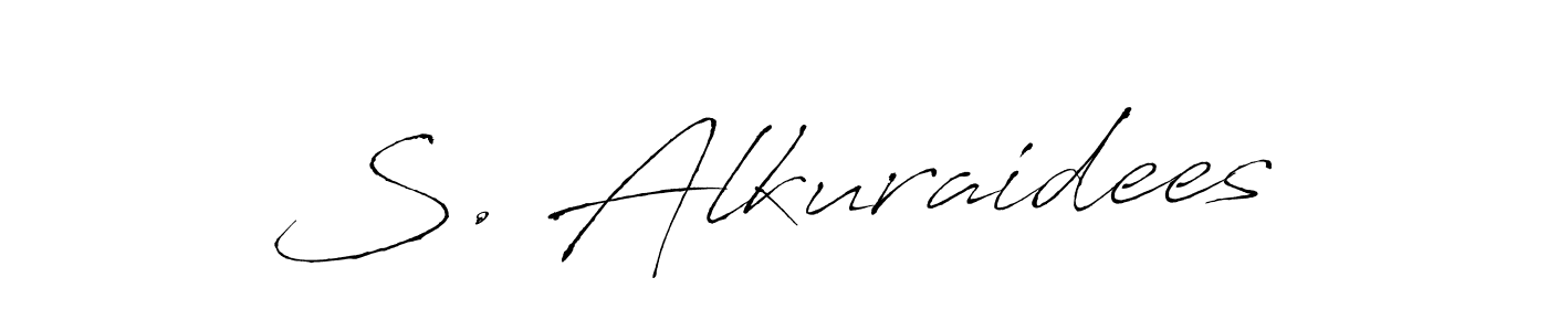 Design your own signature with our free online signature maker. With this signature software, you can create a handwritten (Antro_Vectra) signature for name S. Alkuraidees. S. Alkuraidees signature style 6 images and pictures png