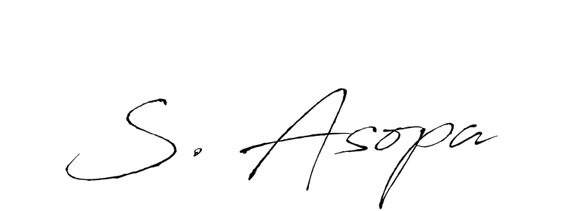 Use a signature maker to create a handwritten signature online. With this signature software, you can design (Antro_Vectra) your own signature for name S. Asopa. S. Asopa signature style 6 images and pictures png