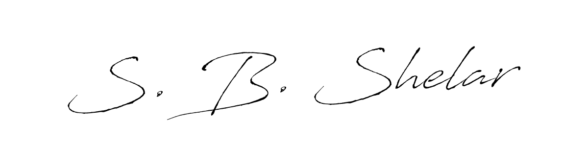 The best way (Antro_Vectra) to make a short signature is to pick only two or three words in your name. The name S. B. Shelar include a total of six letters. For converting this name. S. B. Shelar signature style 6 images and pictures png