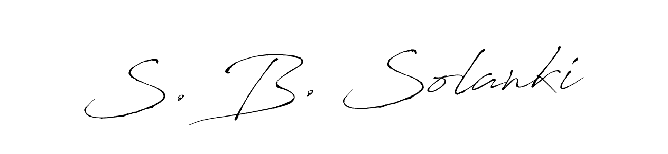 The best way (Antro_Vectra) to make a short signature is to pick only two or three words in your name. The name S. B. Solanki include a total of six letters. For converting this name. S. B. Solanki signature style 6 images and pictures png