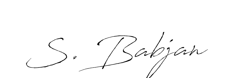 This is the best signature style for the S. Babjan name. Also you like these signature font (Antro_Vectra). Mix name signature. S. Babjan signature style 6 images and pictures png