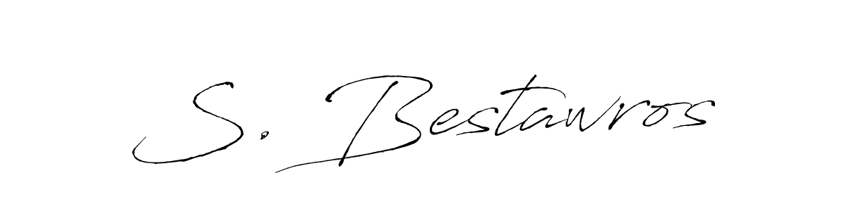 How to make S. Bestawros name signature. Use Antro_Vectra style for creating short signs online. This is the latest handwritten sign. S. Bestawros signature style 6 images and pictures png