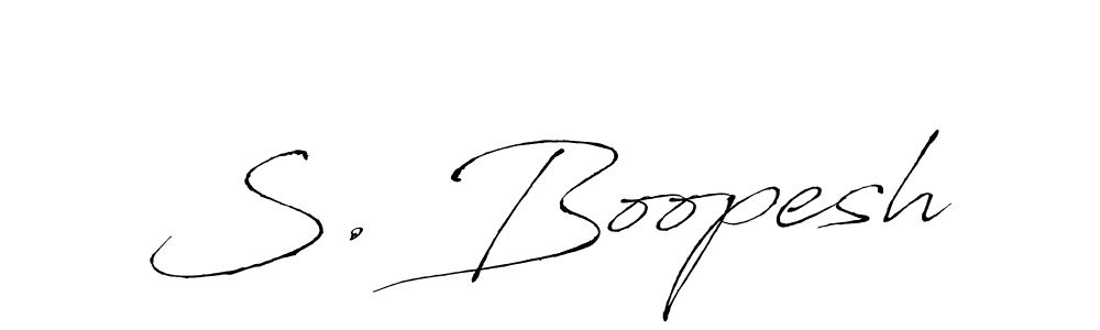 The best way (Antro_Vectra) to make a short signature is to pick only two or three words in your name. The name S. Boopesh include a total of six letters. For converting this name. S. Boopesh signature style 6 images and pictures png