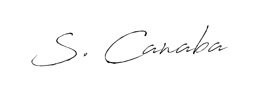 You should practise on your own different ways (Antro_Vectra) to write your name (S. Canaba) in signature. don't let someone else do it for you. S. Canaba signature style 6 images and pictures png