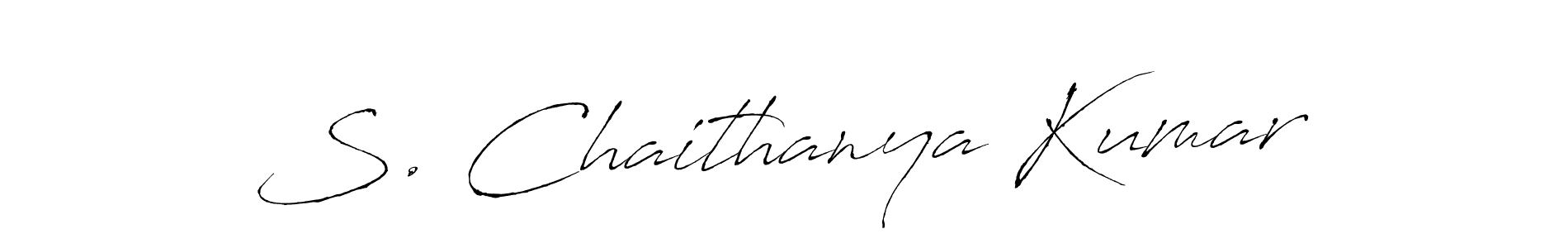 Make a beautiful signature design for name S. Chaithanya Kumar. With this signature (Antro_Vectra) style, you can create a handwritten signature for free. S. Chaithanya Kumar signature style 6 images and pictures png