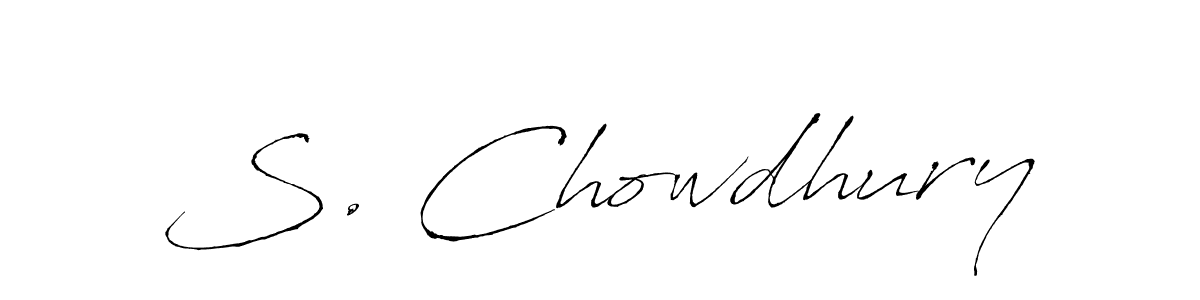 Make a beautiful signature design for name S. Chowdhury. With this signature (Antro_Vectra) style, you can create a handwritten signature for free. S. Chowdhury signature style 6 images and pictures png