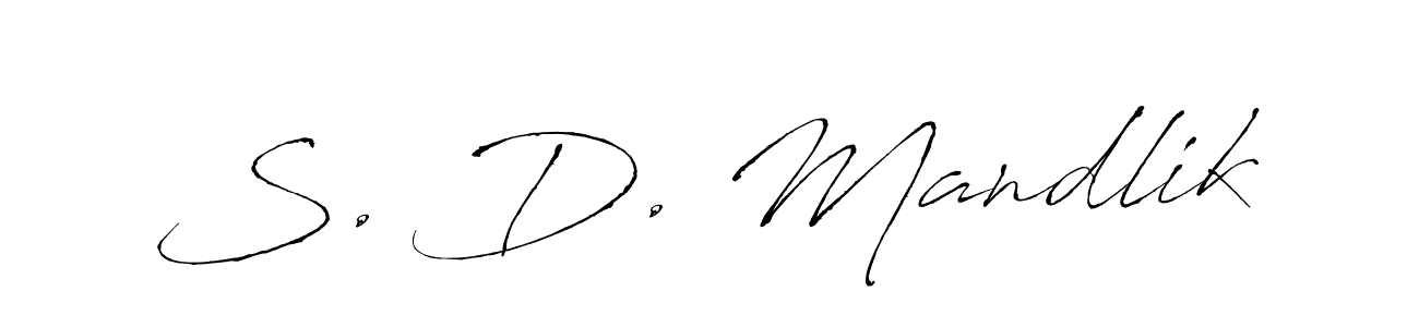 The best way (Antro_Vectra) to make a short signature is to pick only two or three words in your name. The name S. D. Mandlik include a total of six letters. For converting this name. S. D. Mandlik signature style 6 images and pictures png