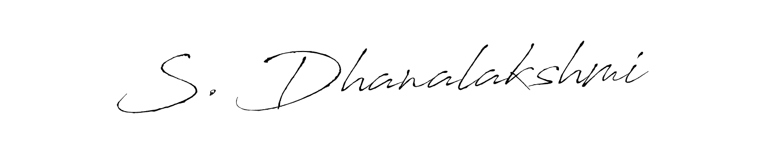 if you are searching for the best signature style for your name S. Dhanalakshmi. so please give up your signature search. here we have designed multiple signature styles  using Antro_Vectra. S. Dhanalakshmi signature style 6 images and pictures png