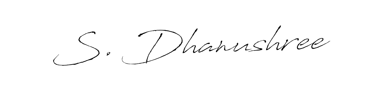 if you are searching for the best signature style for your name S. Dhanushree. so please give up your signature search. here we have designed multiple signature styles  using Antro_Vectra. S. Dhanushree signature style 6 images and pictures png