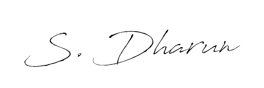 Use a signature maker to create a handwritten signature online. With this signature software, you can design (Antro_Vectra) your own signature for name S. Dharun. S. Dharun signature style 6 images and pictures png