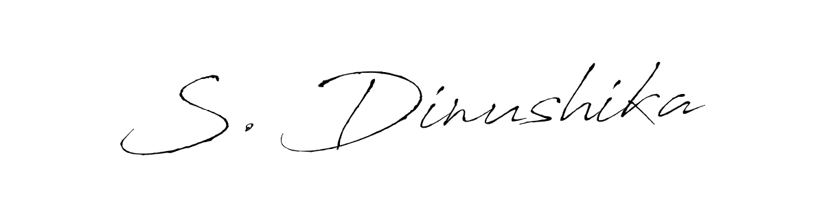 How to make S. Dinushika name signature. Use Antro_Vectra style for creating short signs online. This is the latest handwritten sign. S. Dinushika signature style 6 images and pictures png