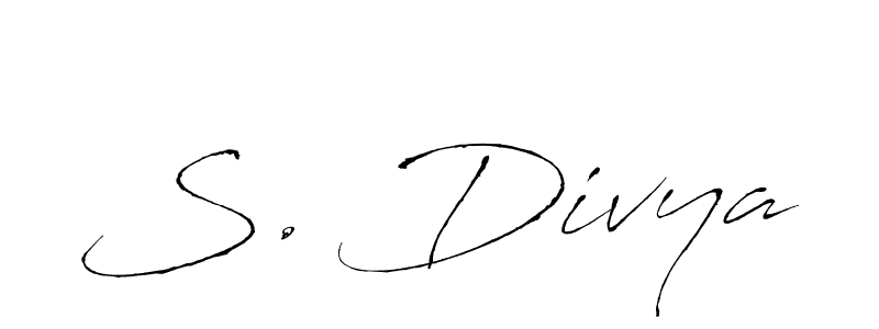 Make a beautiful signature design for name S. Divya. With this signature (Antro_Vectra) style, you can create a handwritten signature for free. S. Divya signature style 6 images and pictures png
