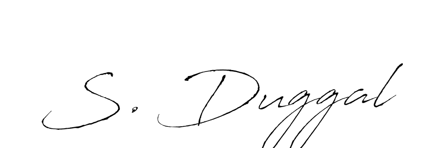 How to make S. Duggal name signature. Use Antro_Vectra style for creating short signs online. This is the latest handwritten sign. S. Duggal signature style 6 images and pictures png