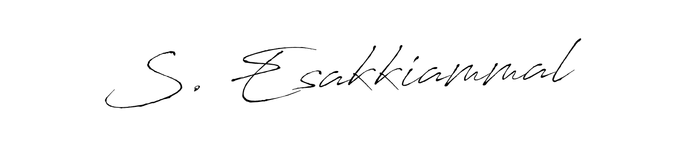 You should practise on your own different ways (Antro_Vectra) to write your name (S. Esakkiammal) in signature. don't let someone else do it for you. S. Esakkiammal signature style 6 images and pictures png