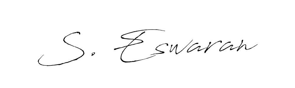 This is the best signature style for the S. Eswaran name. Also you like these signature font (Antro_Vectra). Mix name signature. S. Eswaran signature style 6 images and pictures png