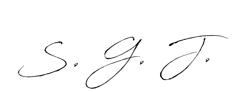 The best way (Antro_Vectra) to make a short signature is to pick only two or three words in your name. The name S. G. J. include a total of six letters. For converting this name. S. G. J. signature style 6 images and pictures png