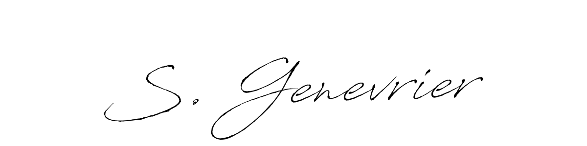 S. Genevrier stylish signature style. Best Handwritten Sign (Antro_Vectra) for my name. Handwritten Signature Collection Ideas for my name S. Genevrier. S. Genevrier signature style 6 images and pictures png