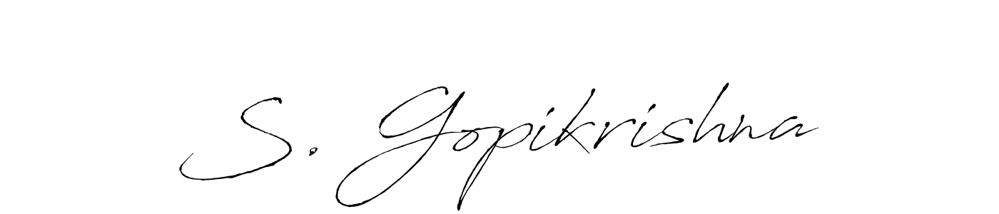 Antro_Vectra is a professional signature style that is perfect for those who want to add a touch of class to their signature. It is also a great choice for those who want to make their signature more unique. Get S. Gopikrishna name to fancy signature for free. S. Gopikrishna signature style 6 images and pictures png