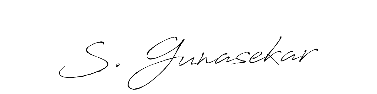The best way (Antro_Vectra) to make a short signature is to pick only two or three words in your name. The name S. Gunasekar include a total of six letters. For converting this name. S. Gunasekar signature style 6 images and pictures png