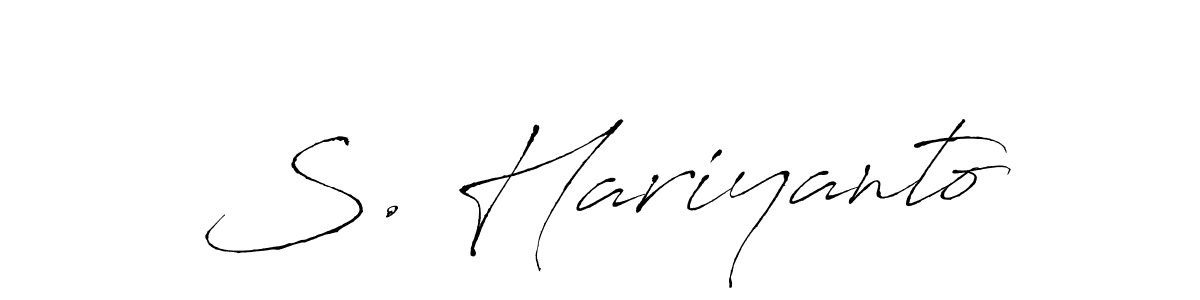 Create a beautiful signature design for name S. Hariyanto. With this signature (Antro_Vectra) fonts, you can make a handwritten signature for free. S. Hariyanto signature style 6 images and pictures png