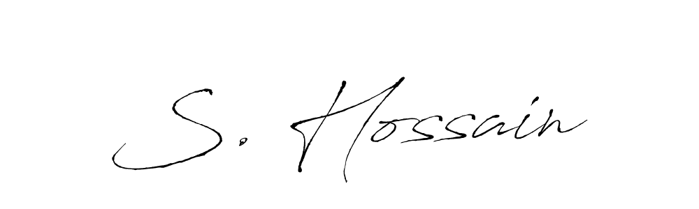 This is the best signature style for the S. Hossain name. Also you like these signature font (Antro_Vectra). Mix name signature. S. Hossain signature style 6 images and pictures png