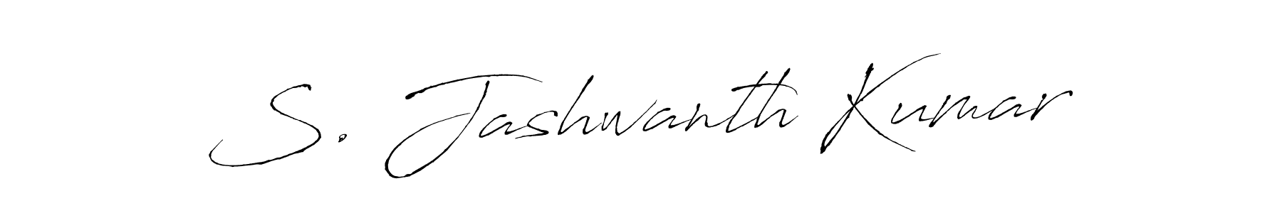 Make a beautiful signature design for name S. Jashwanth Kumar. With this signature (Antro_Vectra) style, you can create a handwritten signature for free. S. Jashwanth Kumar signature style 6 images and pictures png