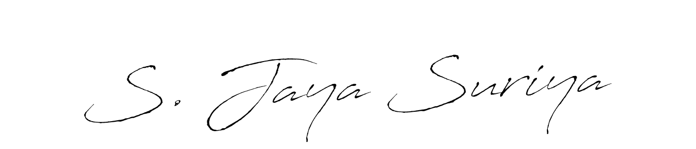 How to make S. Jaya Suriya name signature. Use Antro_Vectra style for creating short signs online. This is the latest handwritten sign. S. Jaya Suriya signature style 6 images and pictures png