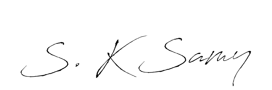 Design your own signature with our free online signature maker. With this signature software, you can create a handwritten (Antro_Vectra) signature for name S. K Samy. S. K Samy signature style 6 images and pictures png