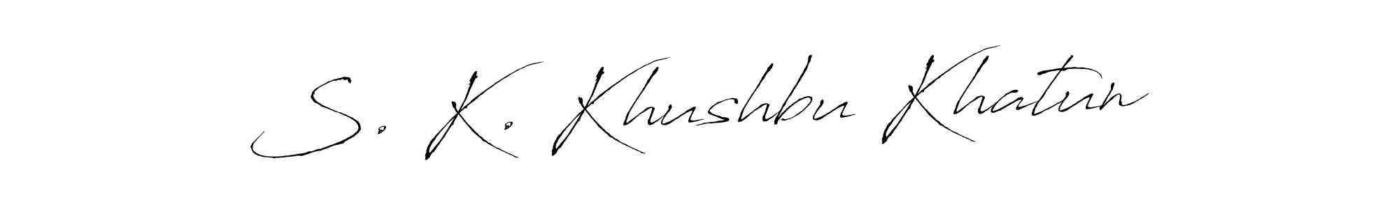 Antro_Vectra is a professional signature style that is perfect for those who want to add a touch of class to their signature. It is also a great choice for those who want to make their signature more unique. Get S. K. Khushbu Khatun name to fancy signature for free. S. K. Khushbu Khatun signature style 6 images and pictures png