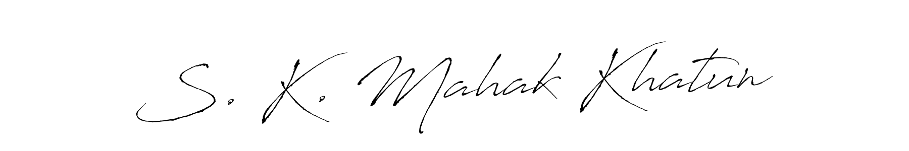 How to make S. K. Mahak Khatun name signature. Use Antro_Vectra style for creating short signs online. This is the latest handwritten sign. S. K. Mahak Khatun signature style 6 images and pictures png