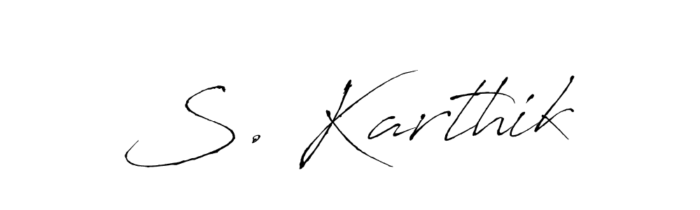 Design your own signature with our free online signature maker. With this signature software, you can create a handwritten (Antro_Vectra) signature for name S. Karthik. S. Karthik signature style 6 images and pictures png