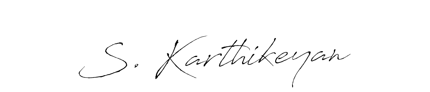 How to make S. Karthikeyan name signature. Use Antro_Vectra style for creating short signs online. This is the latest handwritten sign. S. Karthikeyan signature style 6 images and pictures png