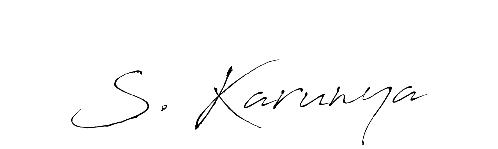 How to make S. Karunya name signature. Use Antro_Vectra style for creating short signs online. This is the latest handwritten sign. S. Karunya signature style 6 images and pictures png