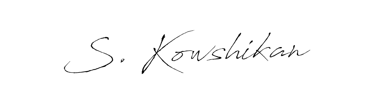 The best way (Antro_Vectra) to make a short signature is to pick only two or three words in your name. The name S. Kowshikan include a total of six letters. For converting this name. S. Kowshikan signature style 6 images and pictures png