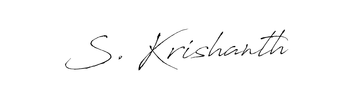 Also You can easily find your signature by using the search form. We will create S. Krishanth name handwritten signature images for you free of cost using Antro_Vectra sign style. S. Krishanth signature style 6 images and pictures png