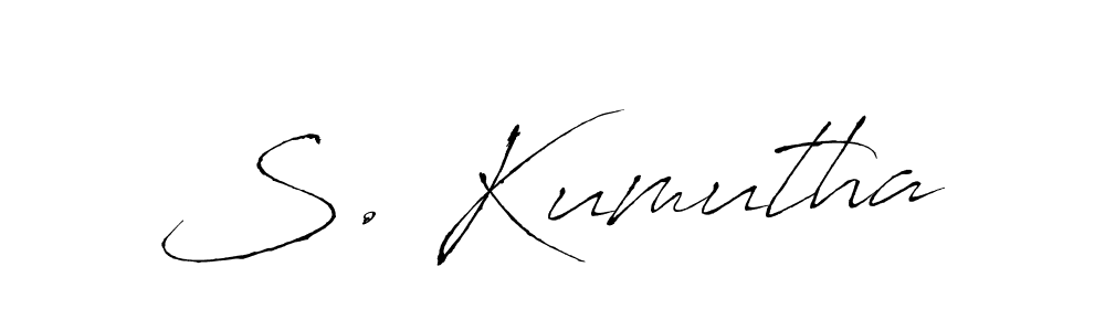 Antro_Vectra is a professional signature style that is perfect for those who want to add a touch of class to their signature. It is also a great choice for those who want to make their signature more unique. Get S. Kumutha name to fancy signature for free. S. Kumutha signature style 6 images and pictures png