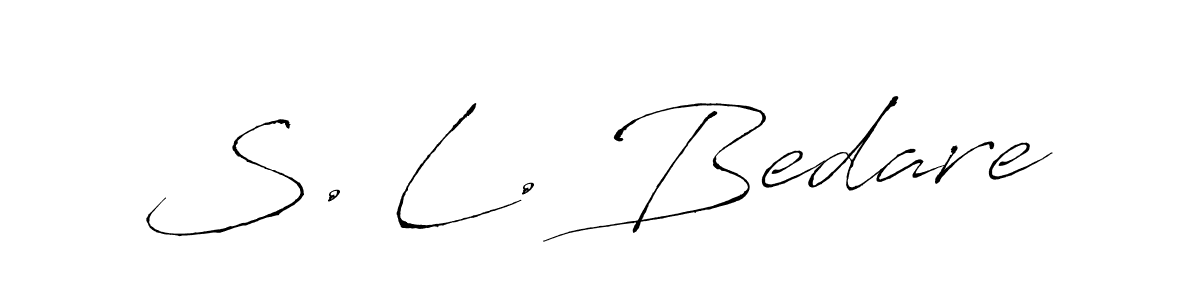 How to make S. L. Bedare name signature. Use Antro_Vectra style for creating short signs online. This is the latest handwritten sign. S. L. Bedare signature style 6 images and pictures png