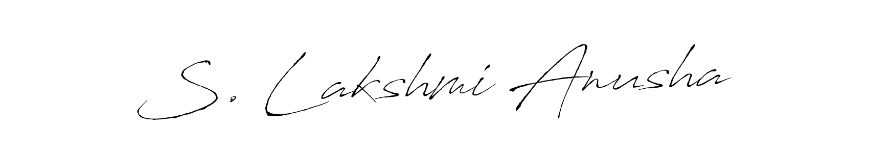 See photos of S. Lakshmi Anusha official signature by Spectra . Check more albums & portfolios. Read reviews & check more about Antro_Vectra font. S. Lakshmi Anusha signature style 6 images and pictures png