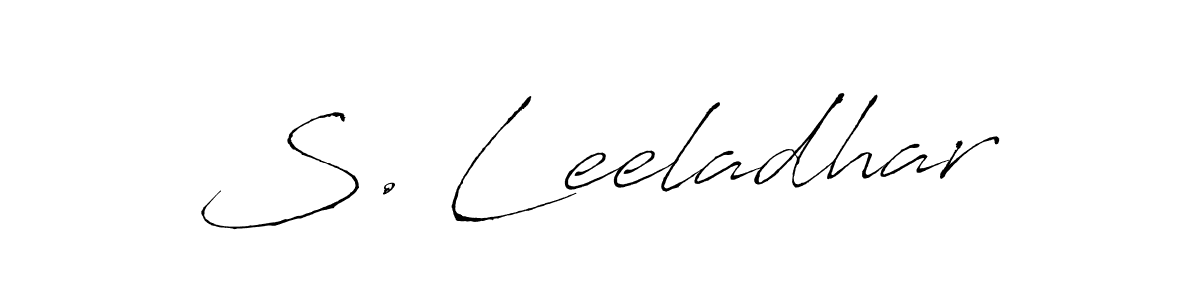 if you are searching for the best signature style for your name S. Leeladhar. so please give up your signature search. here we have designed multiple signature styles  using Antro_Vectra. S. Leeladhar signature style 6 images and pictures png