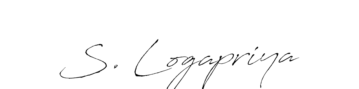 You should practise on your own different ways (Antro_Vectra) to write your name (S. Logapriya) in signature. don't let someone else do it for you. S. Logapriya signature style 6 images and pictures png