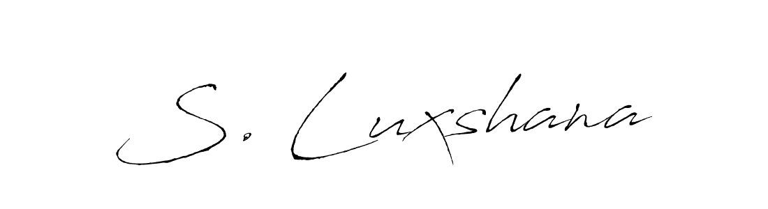 Similarly Antro_Vectra is the best handwritten signature design. Signature creator online .You can use it as an online autograph creator for name S. Luxshana. S. Luxshana signature style 6 images and pictures png