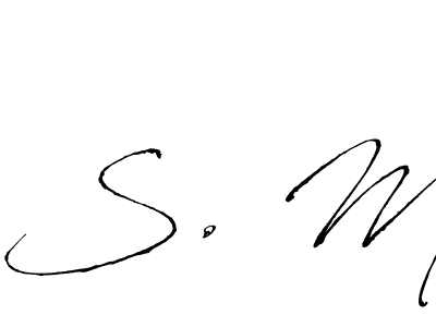 Make a beautiful signature design for name S. M. With this signature (Antro_Vectra) style, you can create a handwritten signature for free. S. M signature style 6 images and pictures png