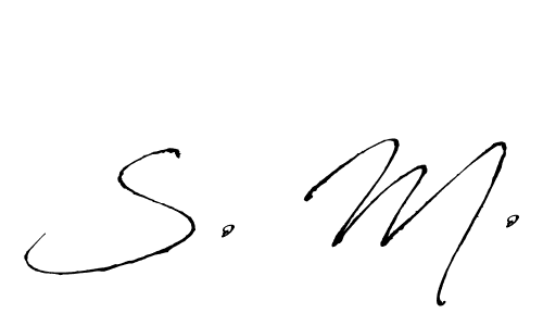 Similarly Antro_Vectra is the best handwritten signature design. Signature creator online .You can use it as an online autograph creator for name S. M.. S. M. signature style 6 images and pictures png