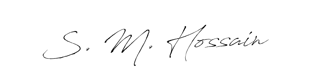The best way (Antro_Vectra) to make a short signature is to pick only two or three words in your name. The name S. M. Hossain include a total of six letters. For converting this name. S. M. Hossain signature style 6 images and pictures png